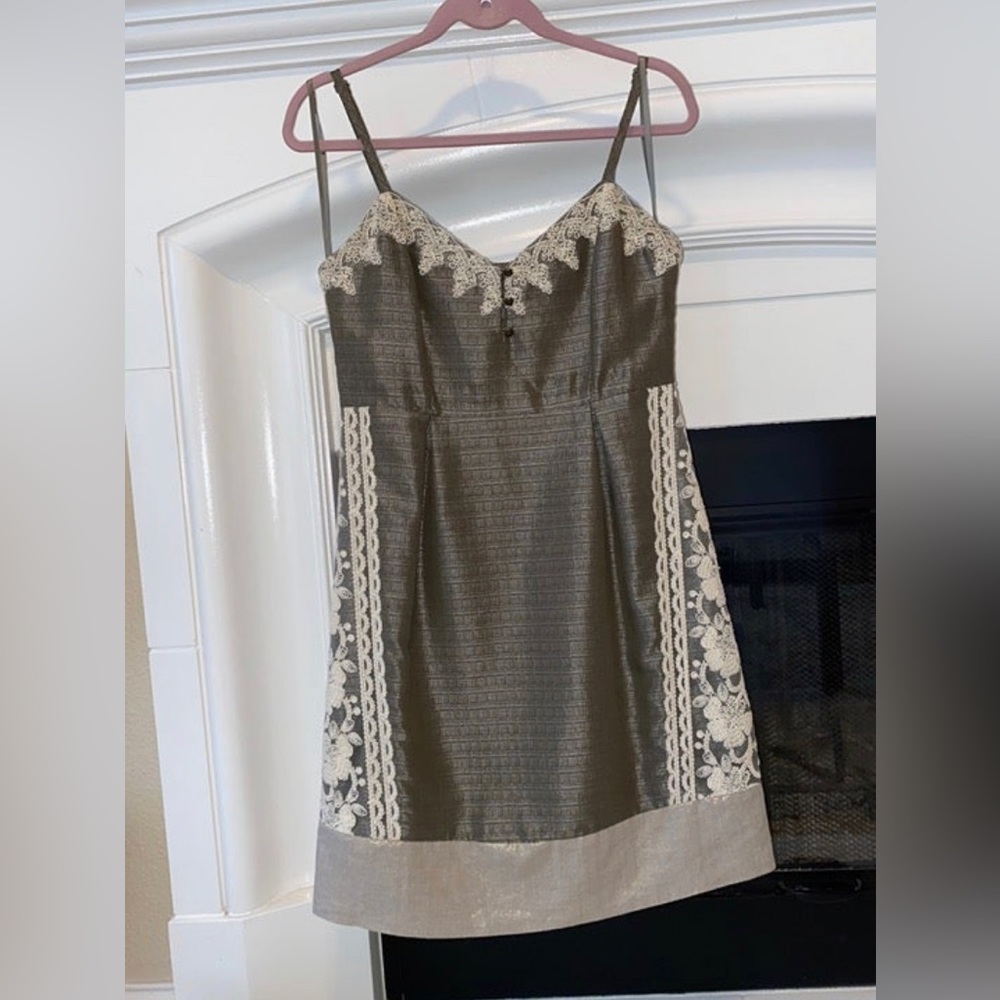 Anthropologie Moulinette Soeurs rainwashed shale dress sz 8 - Picture 3 of 10